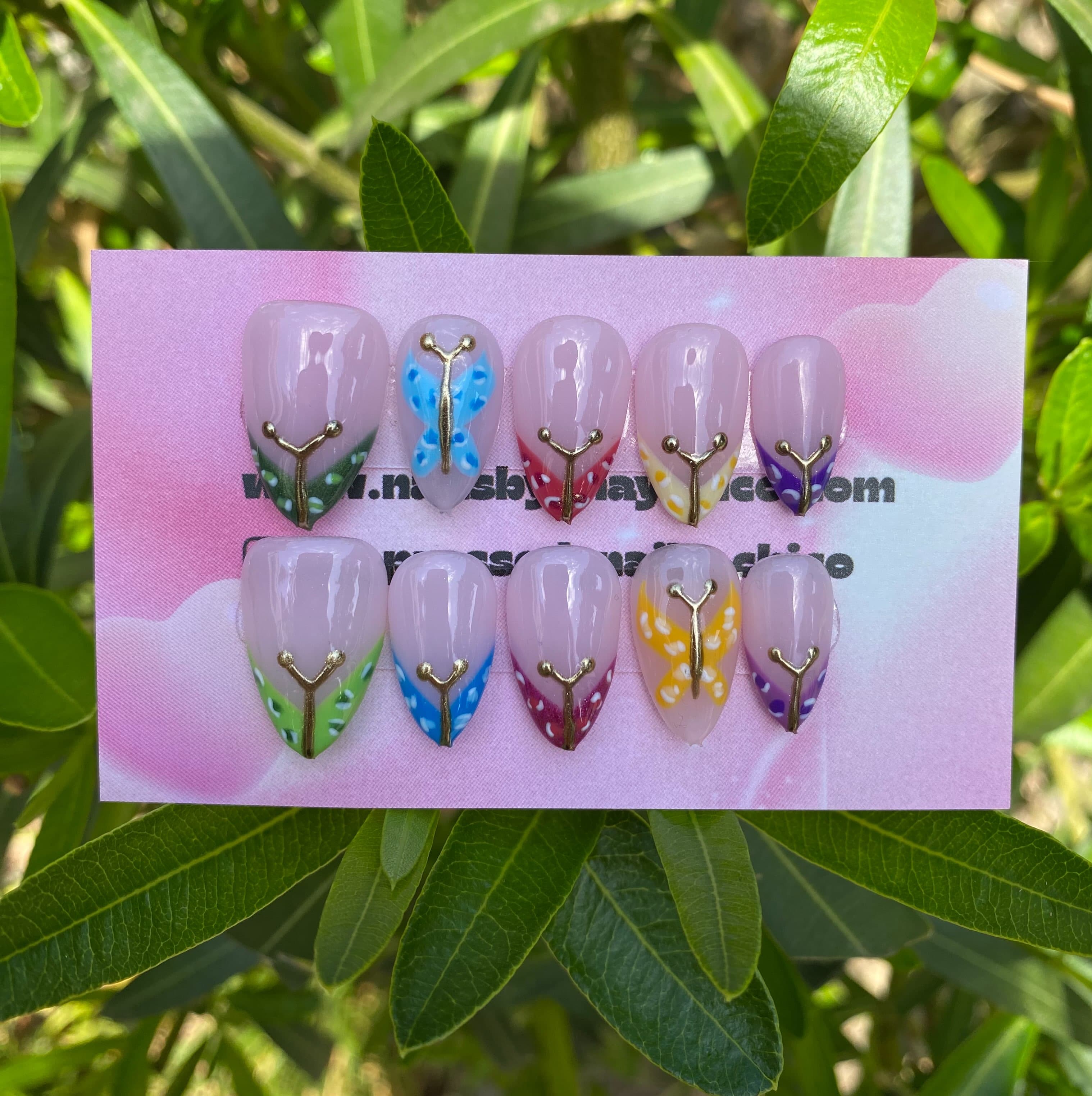 Butterflies, a past custom press-on set