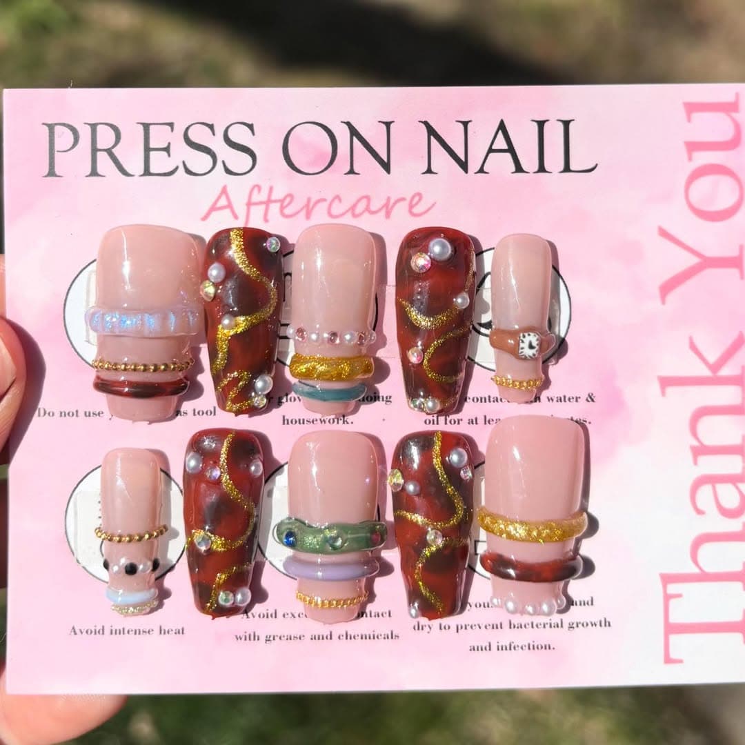 Jewelery press-on nail set