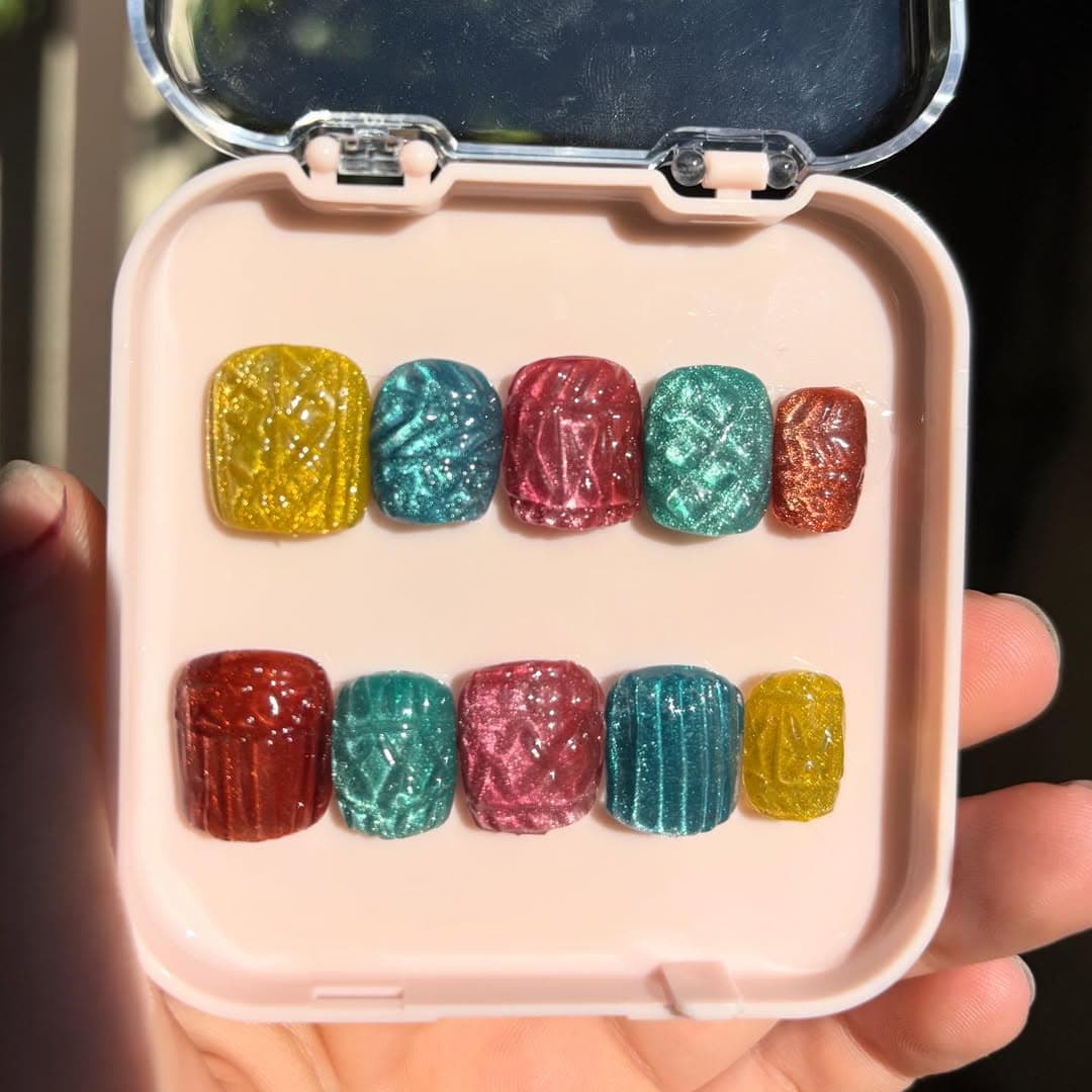 Vintage Glassware press-on nail set